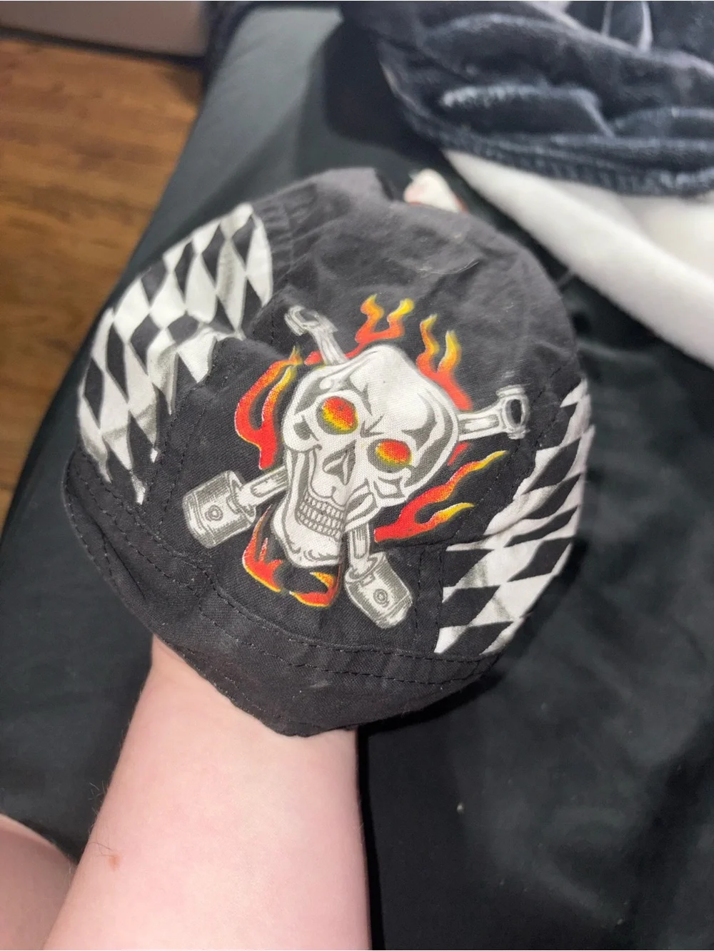 Zan Headgear Head Wrap Flydanna Flames Skull/Cross bones Doo rag